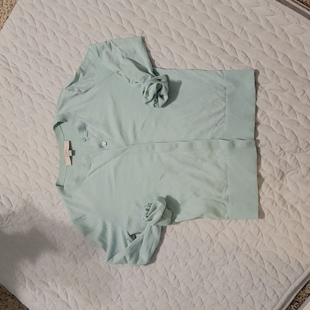 Baby blue long sleeve cardigan